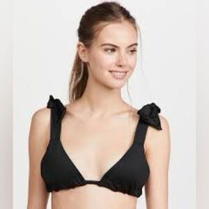 NWT Palmacea Swimwear Tiza black tie shoulder triangle bikini top, small.